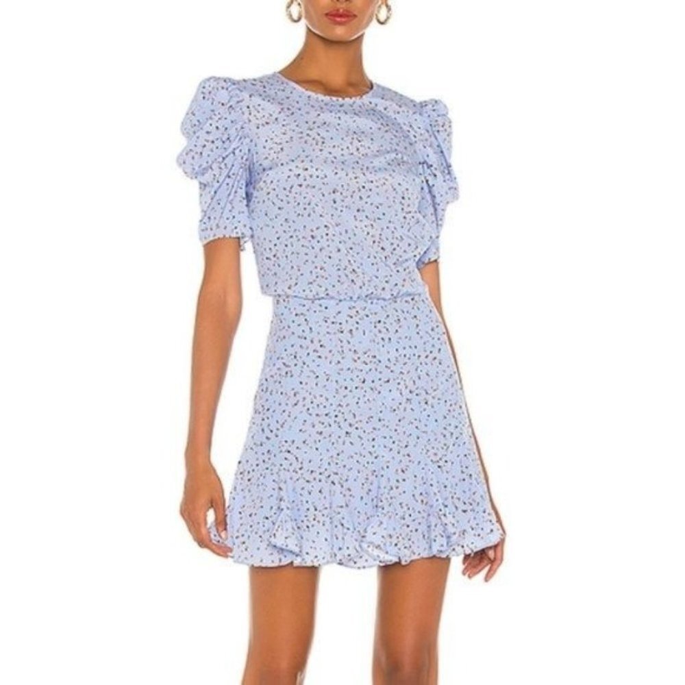 Veronica Beard Lila Dress in Blue Floral Print